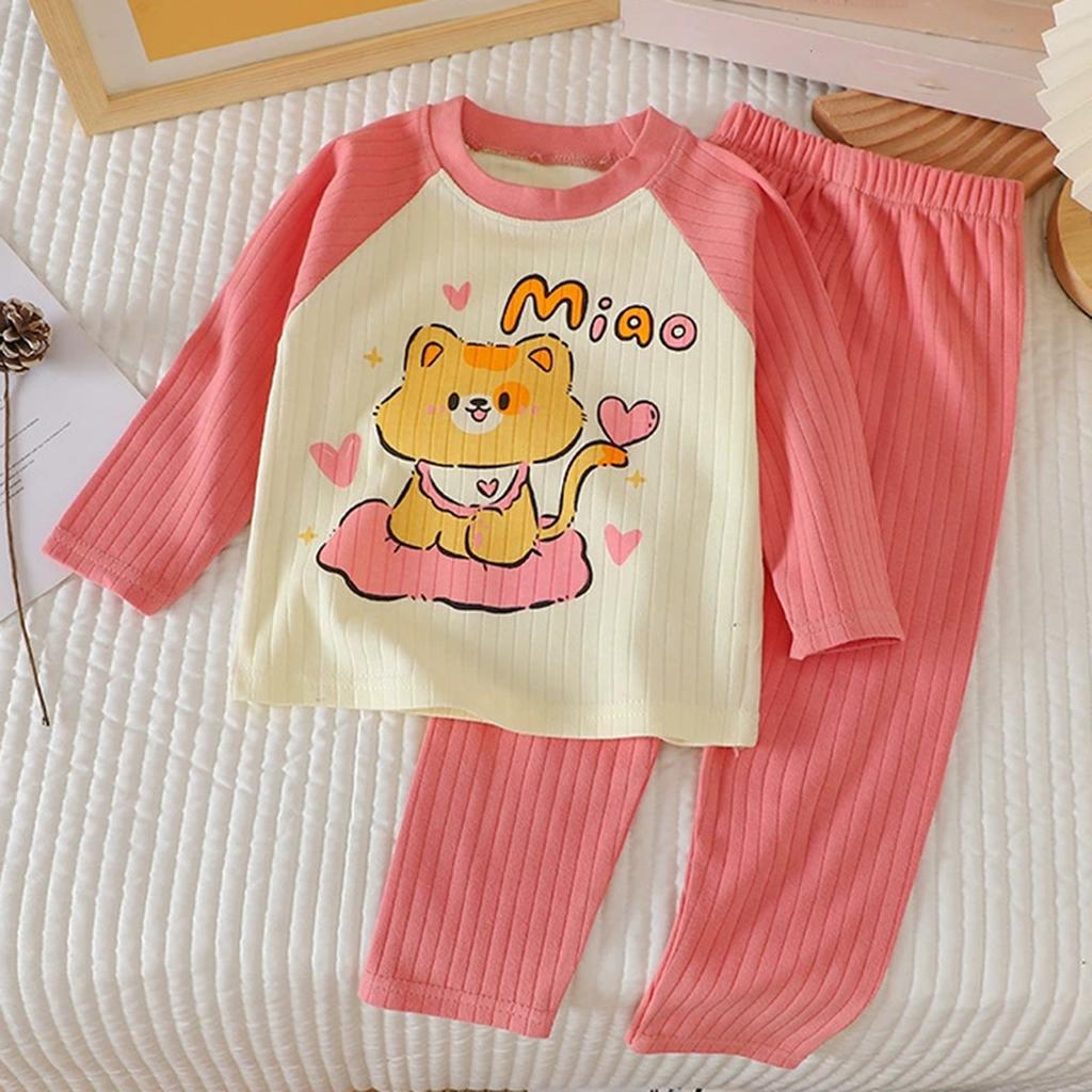 Kinderbekleidung Baumwollset Langarm-Unterwäsche Für Jungen Und Mädchen Kinderpyjamas Und Hausanzüge