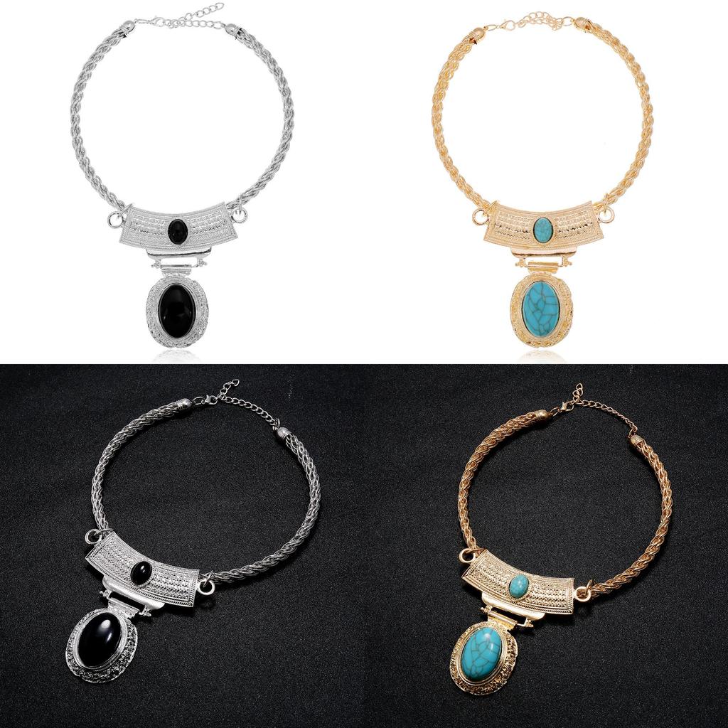 Art Ethnic Inspired Alloy Geometric Pendant Necklace For Womens Accessories