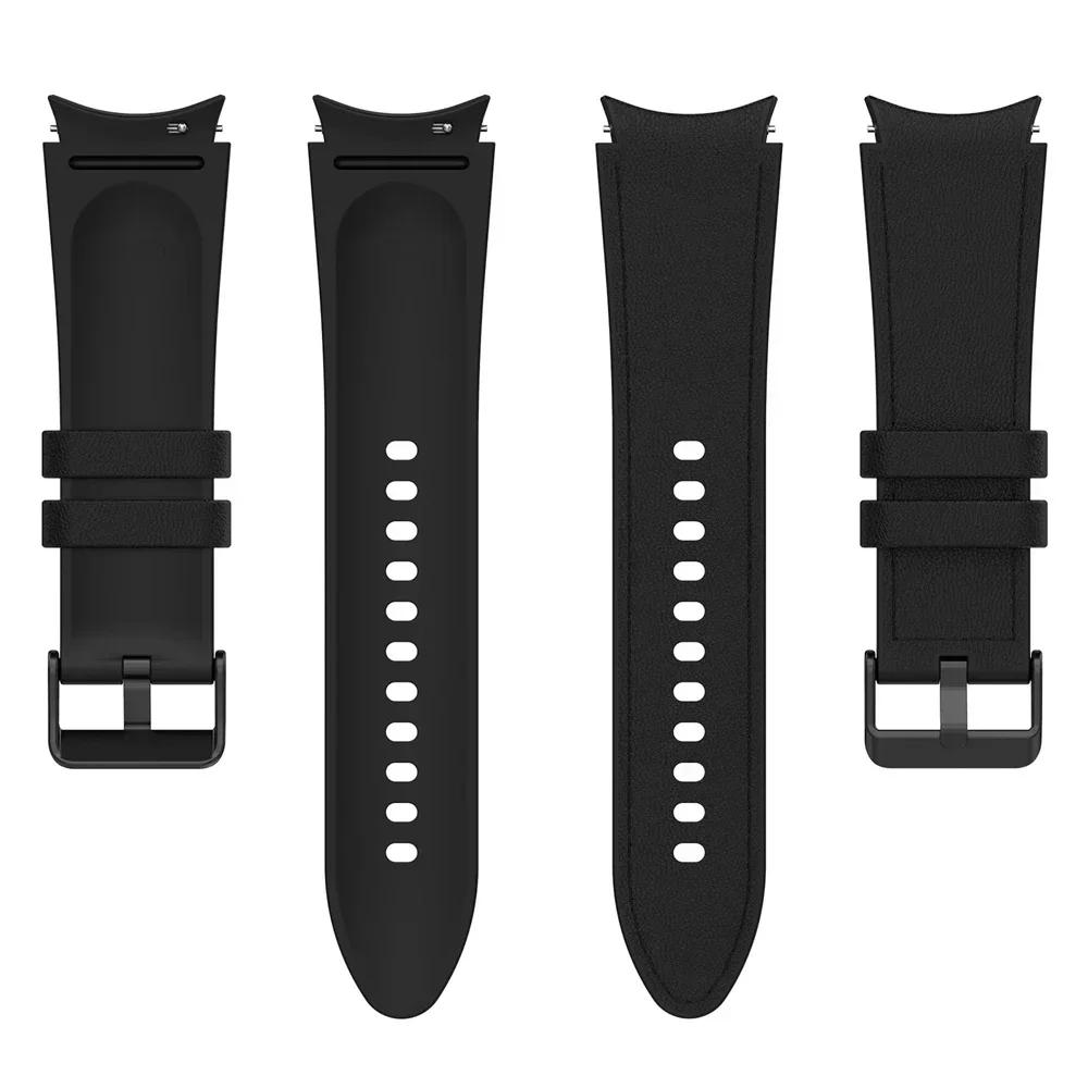 Silicone Leather Bracelet For Samsung Galaxy Watch 7 6 5 Pro 40mm 44mm Band Watch 6 4 Classic 47/43/46mm Strap Correa Watchband