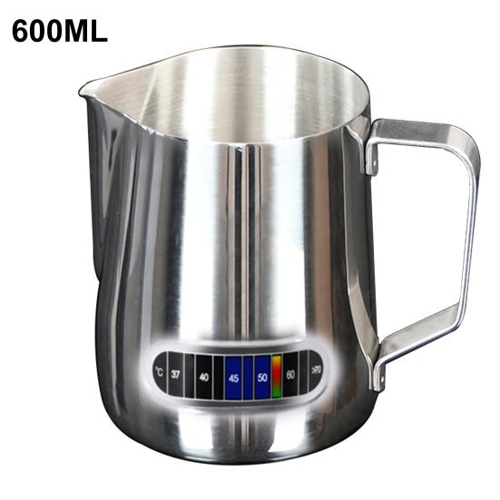 Temperature Sense Milk Frothing Pitcher Large Capacity Stainless Steel Food-grade Milk Latte Cup for Bakery