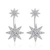 Sterling Silver S925 Zircon Six-Claw Earrings for Women
