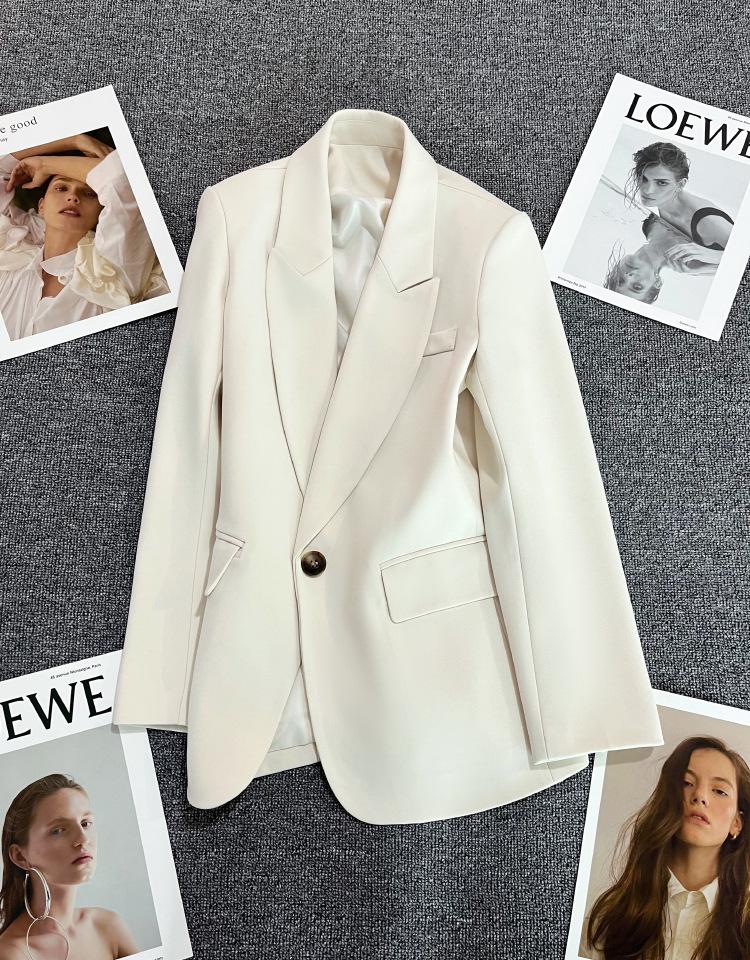 Dámské ležérní texturované sako v korejském stylu na podzim 2025 - Streetwear s dlouhým rukávem