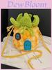 Mini Knit Pineapple Crossbody Bag With Flap Closure For Casual Daily Use