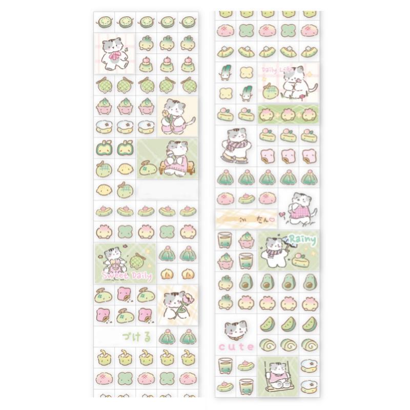 

Mr. Paper, 4 Styles, 200cm/roll, Mini Cute Fruit Food Stickers, Cat Stickers DIY Decorative Material Tape