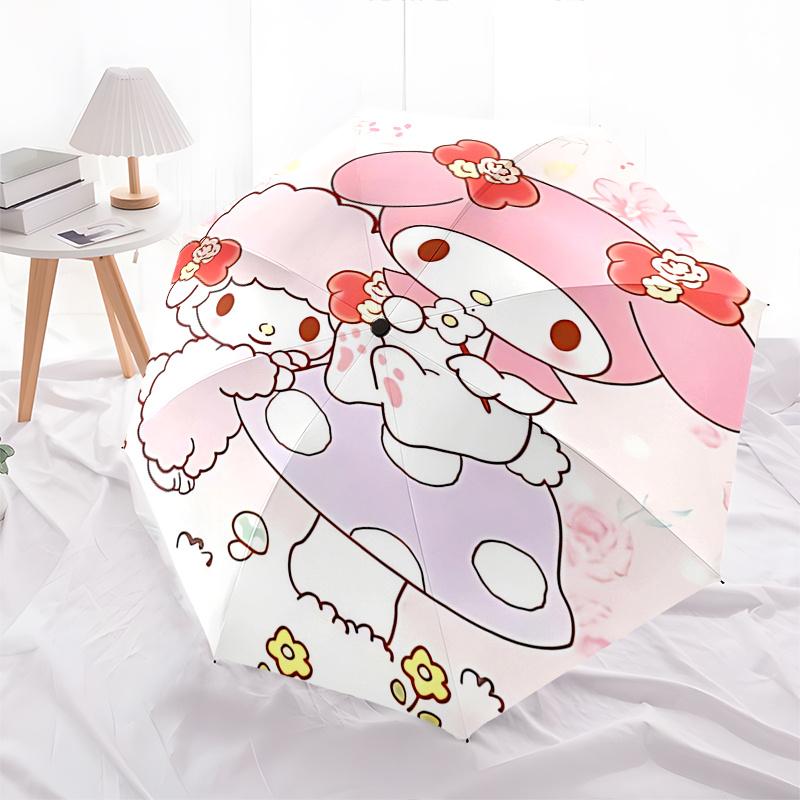 1pc My Melody Mushroom Automatic Opening/Closing Umbrella - Portable Folding Design with Iron Frame - Outdoor for Fans, Travelers, Everyday Use - Perf