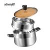 Adneny 2-Layer 22cm Stainless Steel Steamer Pot