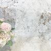 Lace Fabric 150x150cm for Dresses Clothes Sewing White Blue Hollowed-out Plain Cloth Heavy Press Yarn Three-dimensional Mesh