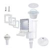 SP1091LX Kit Skimmer Piscină deasupra solului Universal Compatibil Deschidere 6 Inch Capac Corp Coș Skimmer Fitinguri Instalare Ușoară Alb