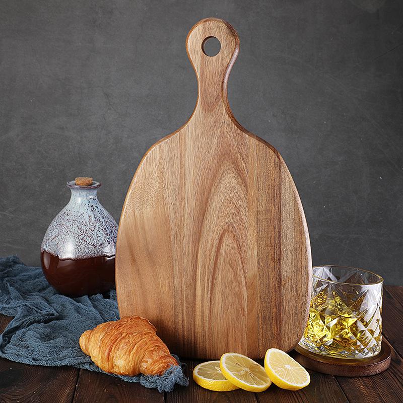 Acacia Wood Cutting Board Cutting Board Steak Western Fruit Chopping Board   Set Cheese Knife Three-piece Set