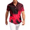 Herren Freizeit Hemd mit Halloween-Print, kurzärmlig, für Party