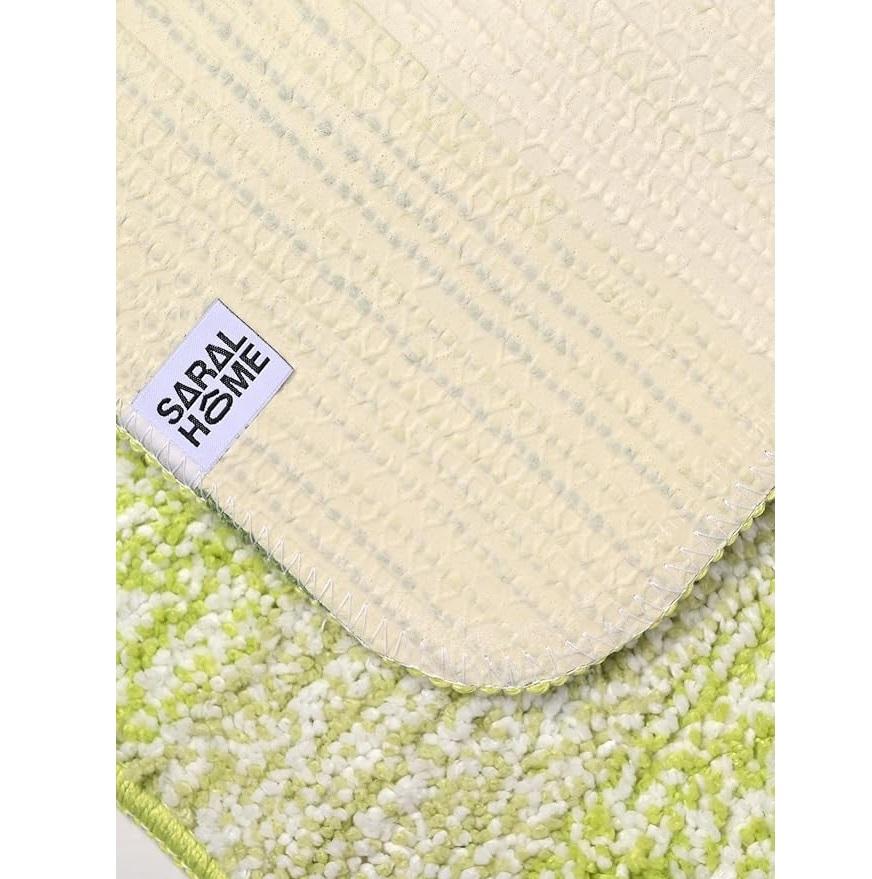 Home Soft Microfibre Anti-Skid Bath Mat - Pack of 2, 35x50 Cm, Green