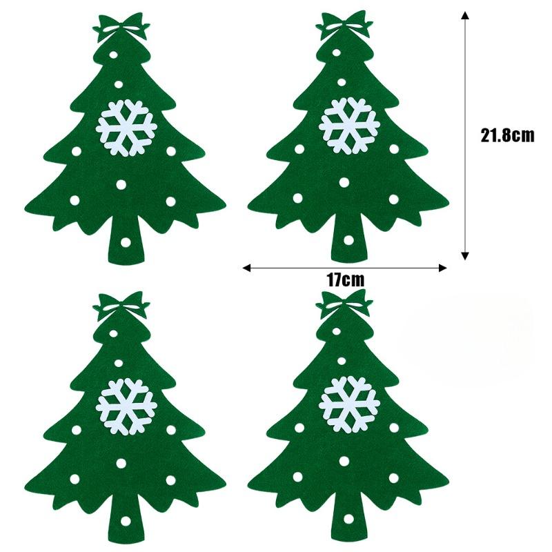 4/20PCS Christmas Fork Knife Covers Cutlery Holders Xmas Tree Pocket Tableware Holder Bags Home Party Dinner Table Felt Decor