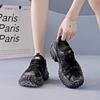 Fashion Thick-soled mesh breathable durian bottom silver dad shoes for women to increase height 2024 new casual sports shoes