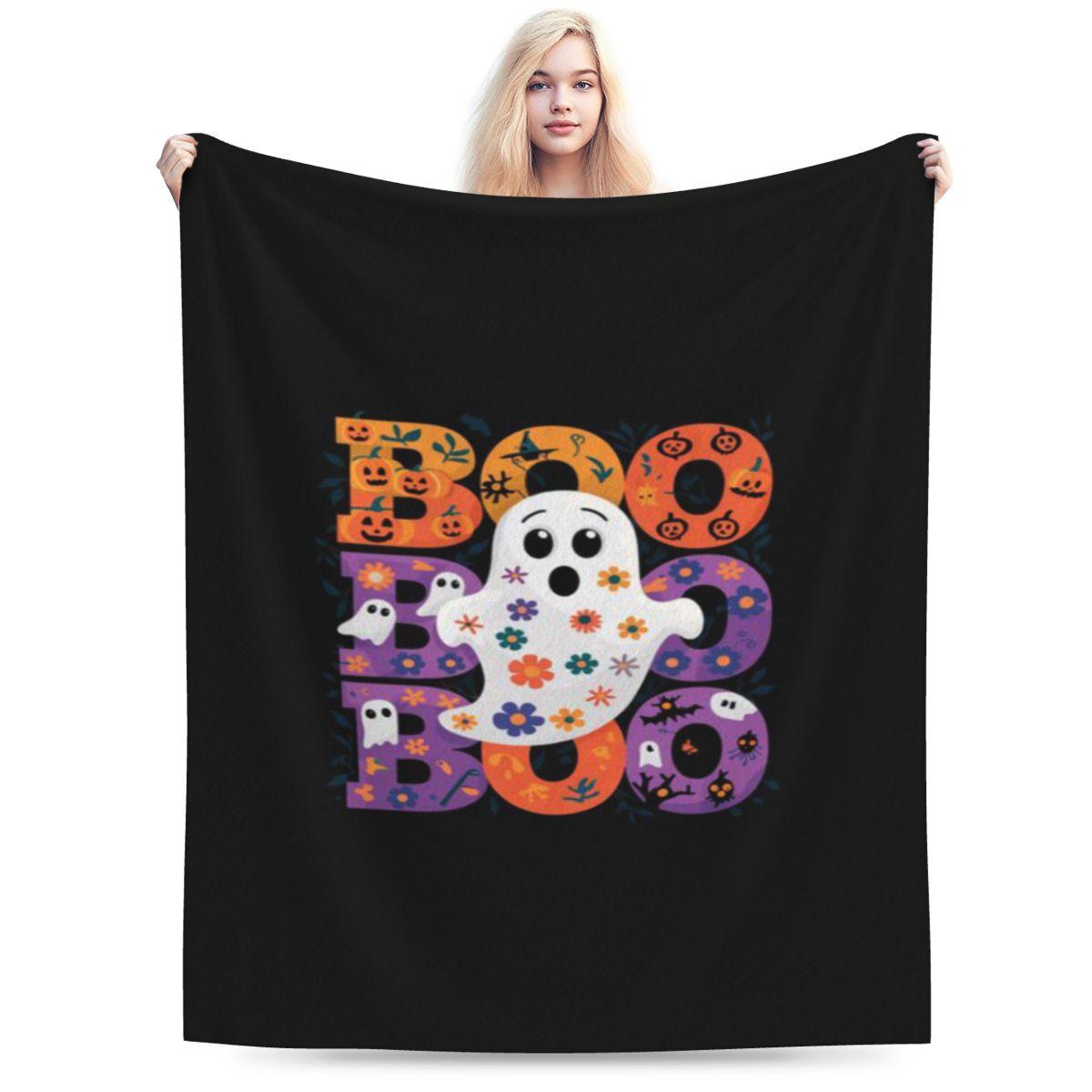 Cute Ghost Floral Boo Halloween Boy Girl Ghost Spooky Custom Warm Gift An UltraSoft Micro Fleece Blanket 75x100cm 30x40in