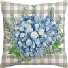 Plant and Flower Hydrangea Printed Linen Pillowcase Home Sofa Living Room Bedroom Pillowcase