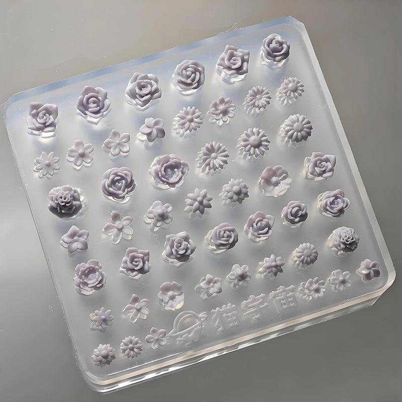 Stampo Mini Fiore 3D in Silicone con Motivi di Rose Antiaderente Facile da Usare Perfetto per Nail Art Fai da Te Scultura Sagoma in Silicone
