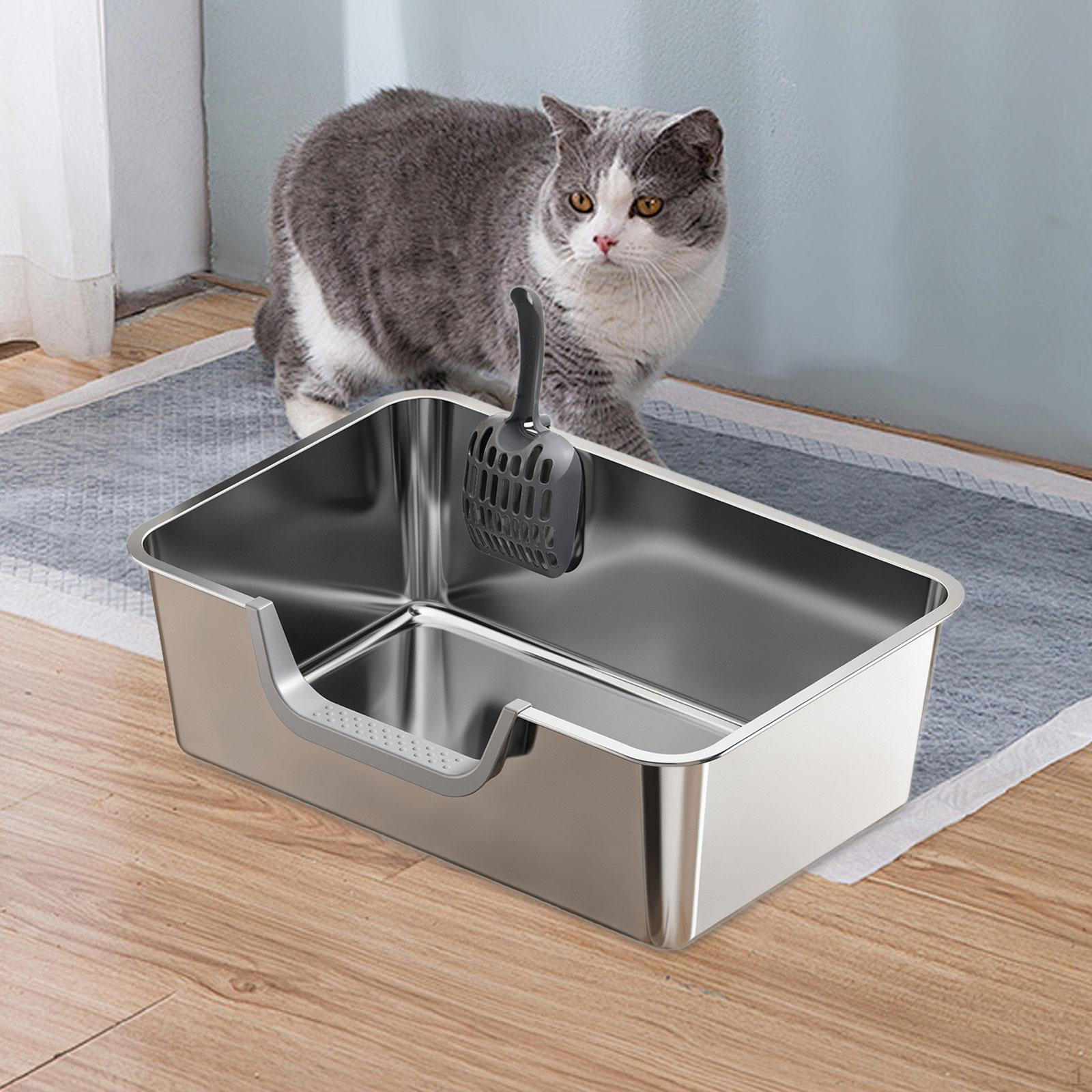 

Туалет-лоток для кошачьего туалета с открытым верхом, низким входом, портативный, легко моющийся, большой вместимости, с S