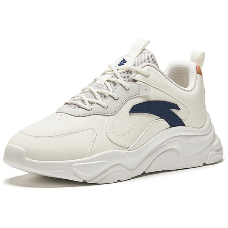 Anta Lifestyle Series Simple Comfortable Non-Slip Wear-Resistant Low-Top Casual Shoes Men Casual Shoes White Gray Blue 112438892S-4
