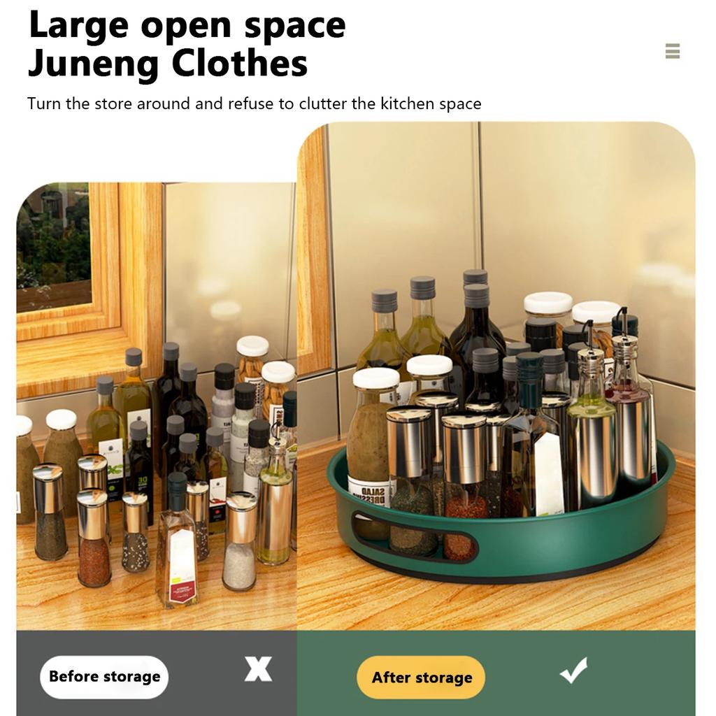 Otočný stolek na koření z nerezové oceli, otočný o 360 stupňů, pro kuchyňské úložné prostory, otočný držák na koření