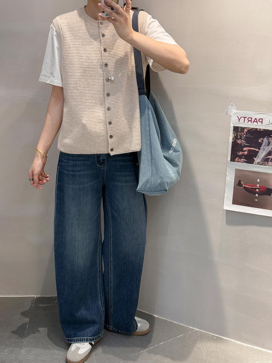 

Sucheng Женский Раннеосенний Трикотажный Жилет без Рукавов из Мериносовой Шерсти и Кроличьего Пуха - Круглый Вырез, Базовый One Size (suitable for 90-138 jin) цветочный/серый