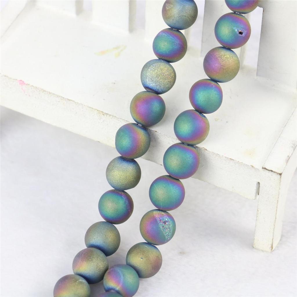 10mm Lila Gold Farbe Runde Kristall Höhle Achate Onyx Lose Perlen Frauen Mädchen Zubehör Teile für Schmuck Machen design