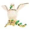 Enamel Dove Jewelry Box Rhinestones Hand Painted Magnetism Closure Elegant Enamel Keepsake Box White Dove