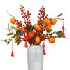 Artificial Pomegranate Persimmon Branch: Red Berry Fruit for Living Room or Entrance Hall Decoration - Chinese Style
