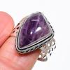Sage Amethyst Gemstone Handmade 925 Sterling Silver Jewelry Ring Size 10 KJ-496