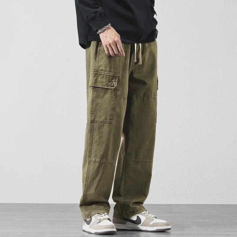 Men's Spring/Summer Fashion: Spliced Personality Trousers with Big Pockets