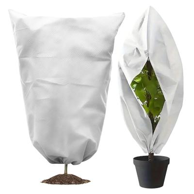 2 Pack Frost Plant Covers with Zipper Drawstring Plant Protection Covers Bag for Winter Outdoor Plants