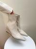 Innvendig forhøyende Martin-støvletter dame 2025 ny høst- og vintertemperament tynn spiss kilehæl høy hæl korte støvletter bakre glidelåsstøvletter