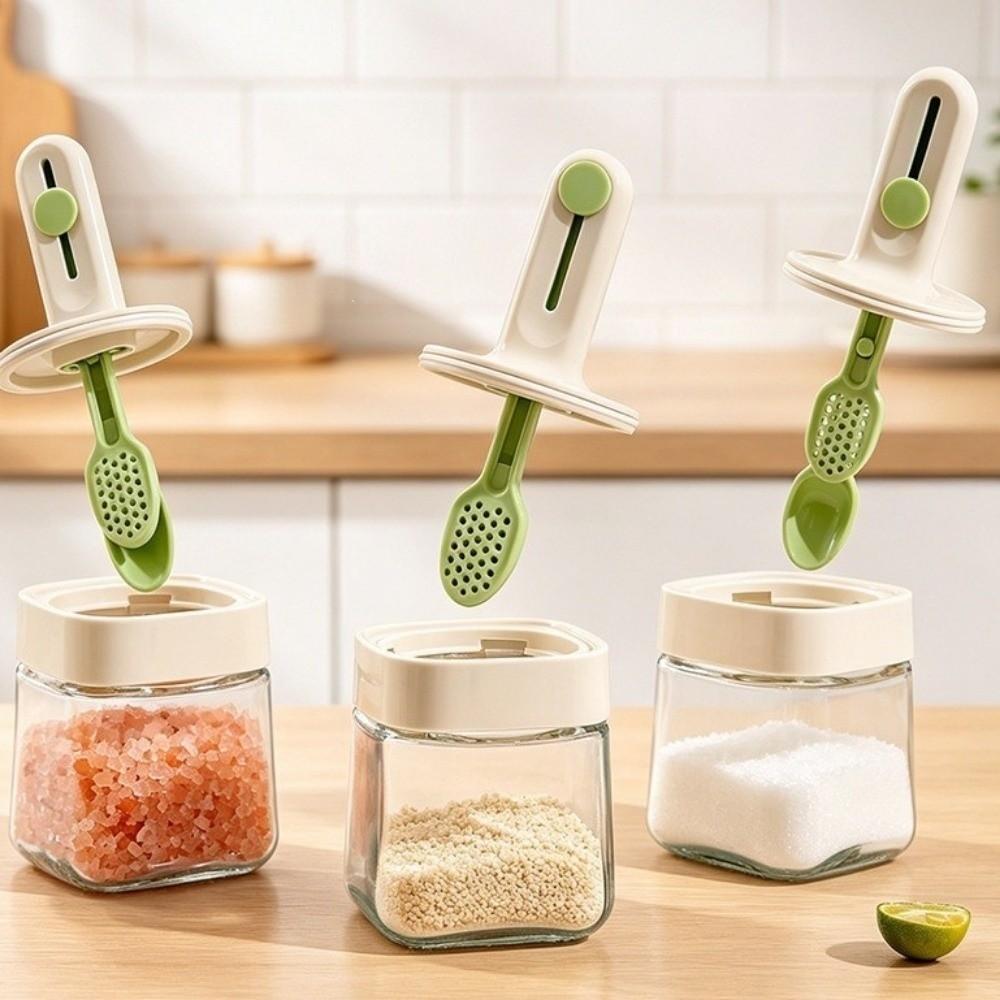 350ML Glass Seasoning Jar Sealed Salt Storage Box Kitchen Accessories Spice Jar Countertop