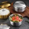 304 Stainless Steel With Lid Tableware Steamed Double Rice Bowl Soup Bowl Cereal Bowls Mixing Bowls