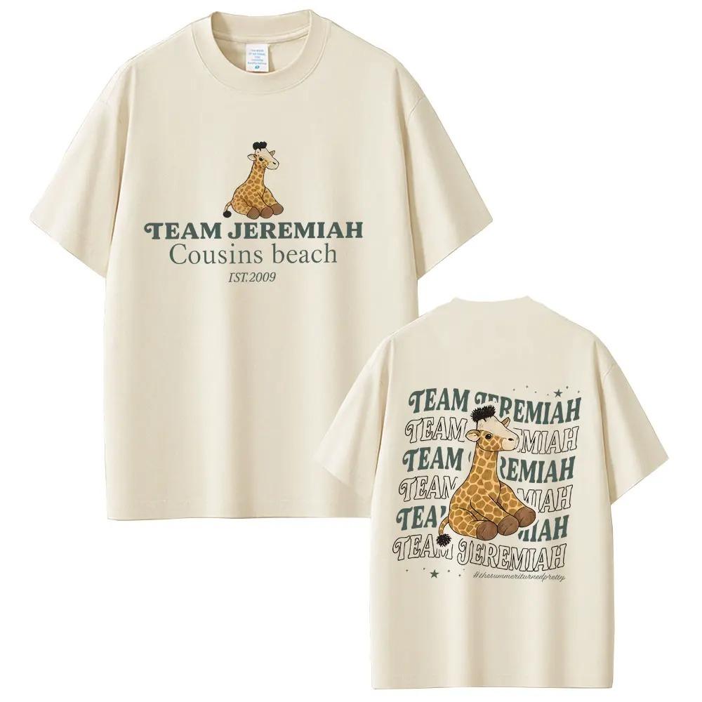 La Maglietta Grafica Giraffa Team Beach Jeremiah Fisher The Summer I Turned Pretty Unisex Casual 100% Cotone Top Vintage Magliette