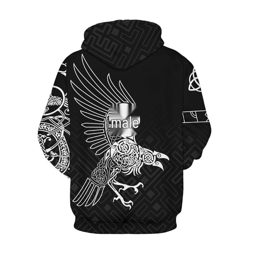 Wikinger-Krieger 3D-Druck Hoodie: Herren Trendiger Pullover Sweatshirt 2025 Edition
