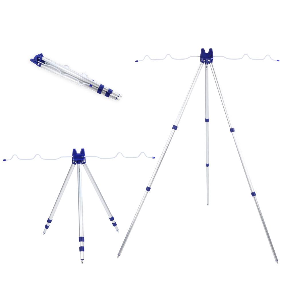 Aluminium Alloy Adjustable Telescopic Fishing Rod Stand Bracket Tripod Holder Support 5 Pole 1.2m