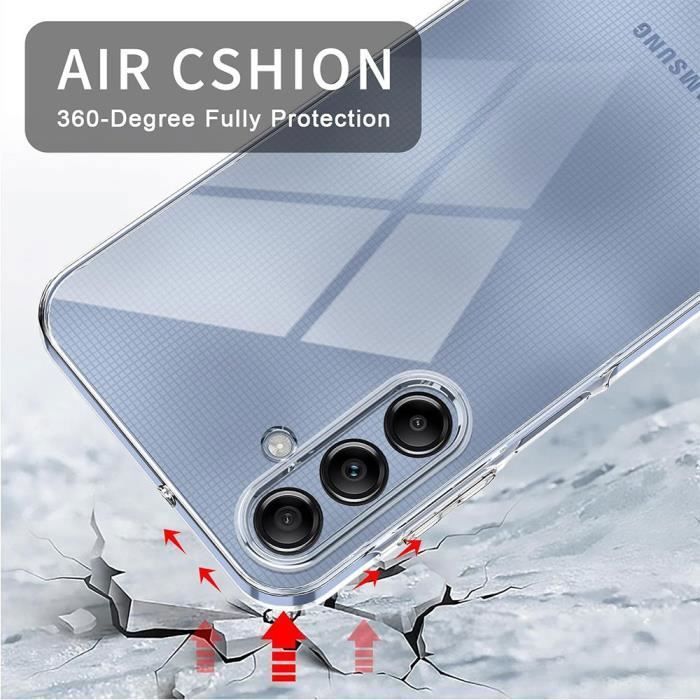 Coque de protection - BOOLING - pour Samsung Galaxy A25 5G - Silicone souple - Transparent - 2 Verres Trempés