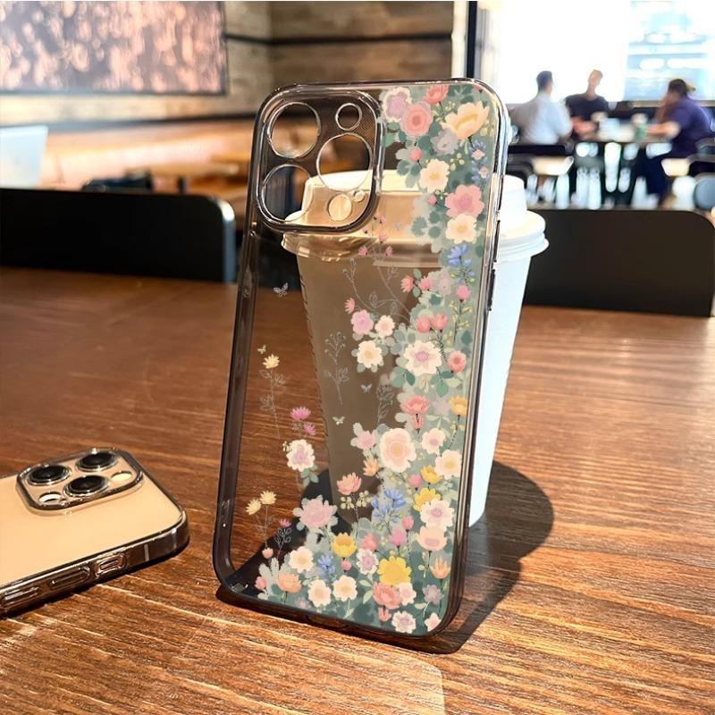 Shockproof Transparent Floral Phone Case for iPhone 17 17E 16 16E 15 14 13 12 11 Air Pro Max Plus Anti Scratch Anti Yellow Cover