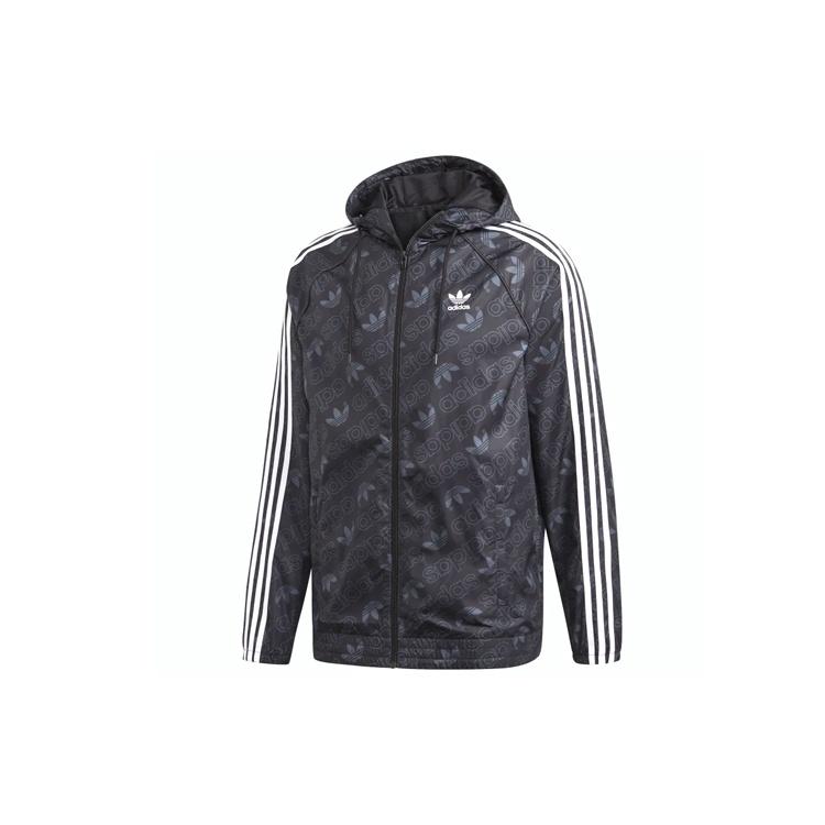 adidas originals Mono Windbreak Logo Hooded Jacket Men Black Men s ED7047 S