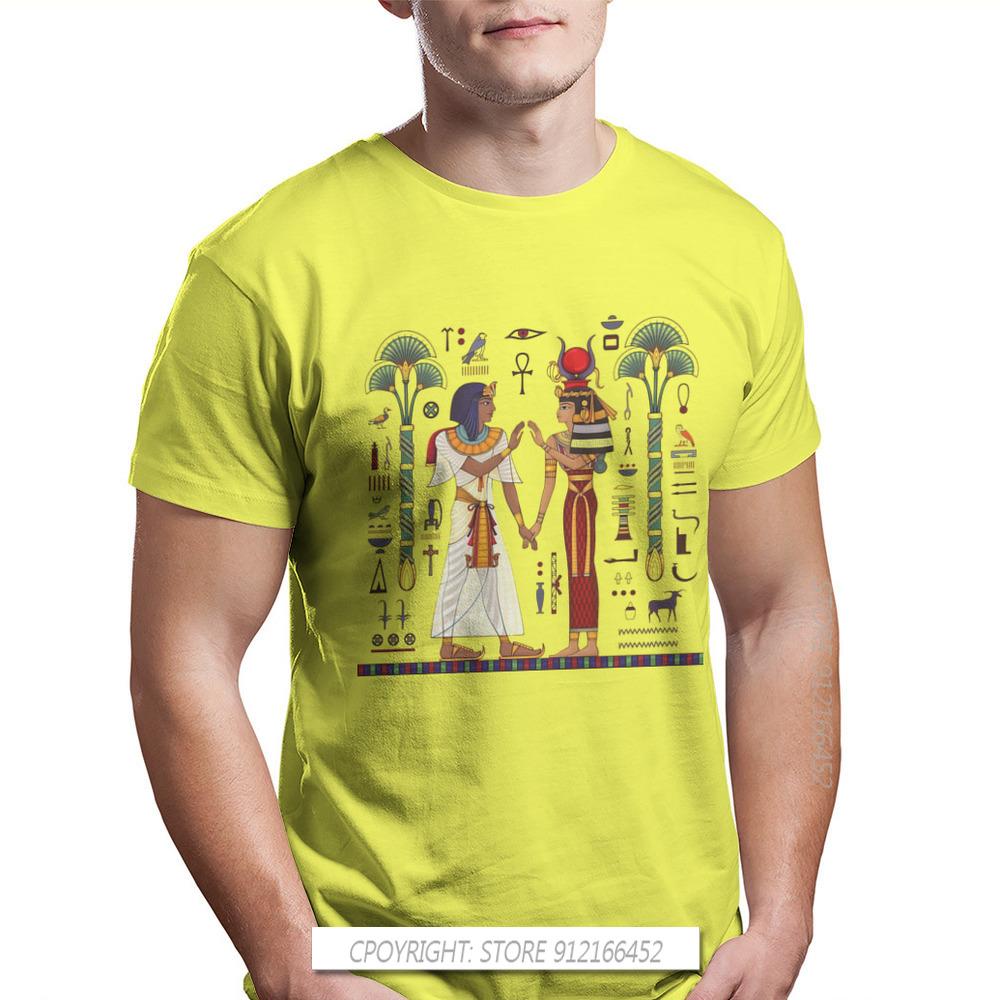 Ägyptisch Altes Ägypten Kultur Hieroglyphe Und Symbolalte Kultur Singen Und Symbol Männer T-Shirt Groß Reine Baumwolle Vintage T-Shirt