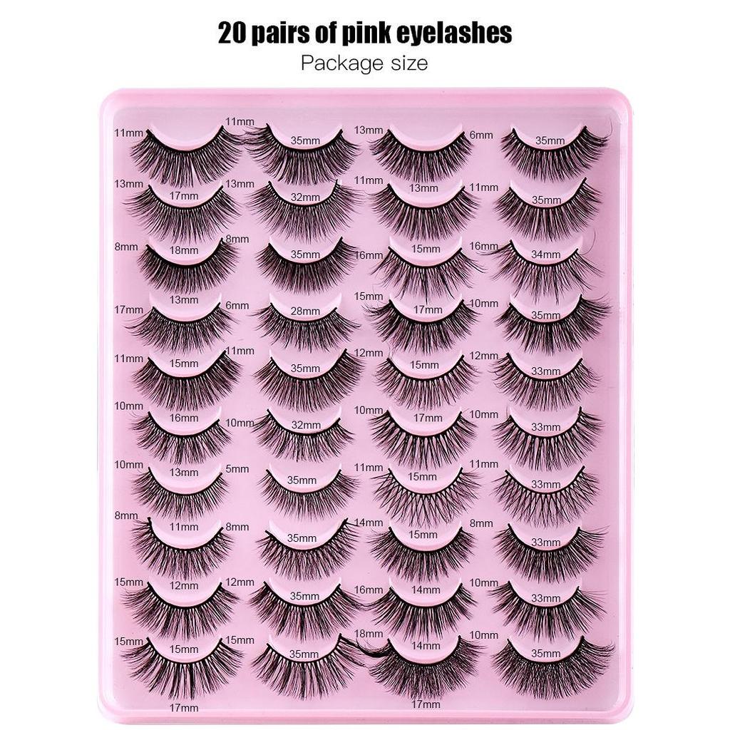 20 Pairs 3D Faux Mink Lashes Natural False Eyelashes Dramatic Volume Fake Lashes Artificial Natural Eyelash Extension Makeup
