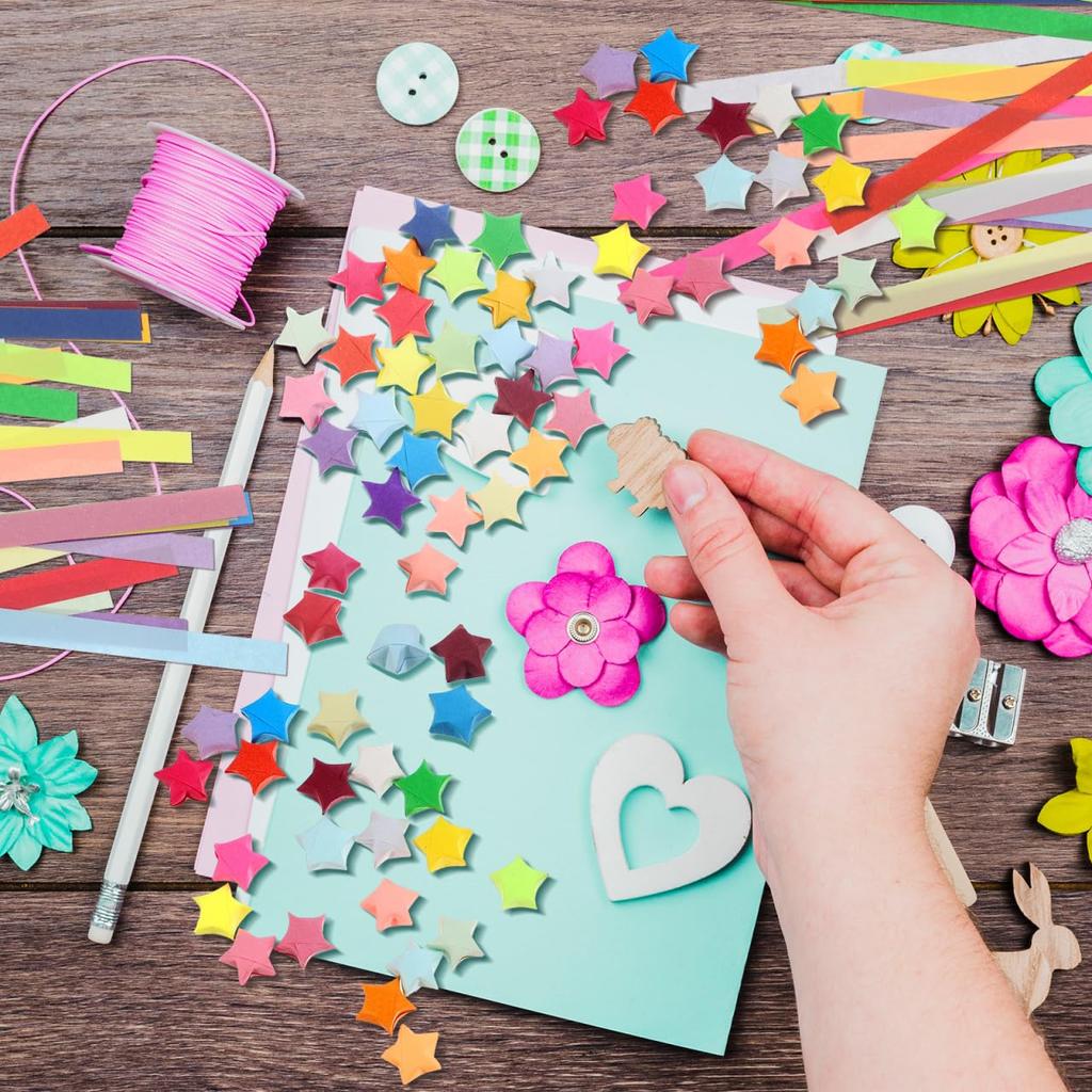 BESTOYARD Origami Star Lucky Star 2700 Cute Paper DIY 27 Colors Paper, Sheets, Crafts, Double-Sided Origami, Supplies, Crafts, Origami, Confetti,