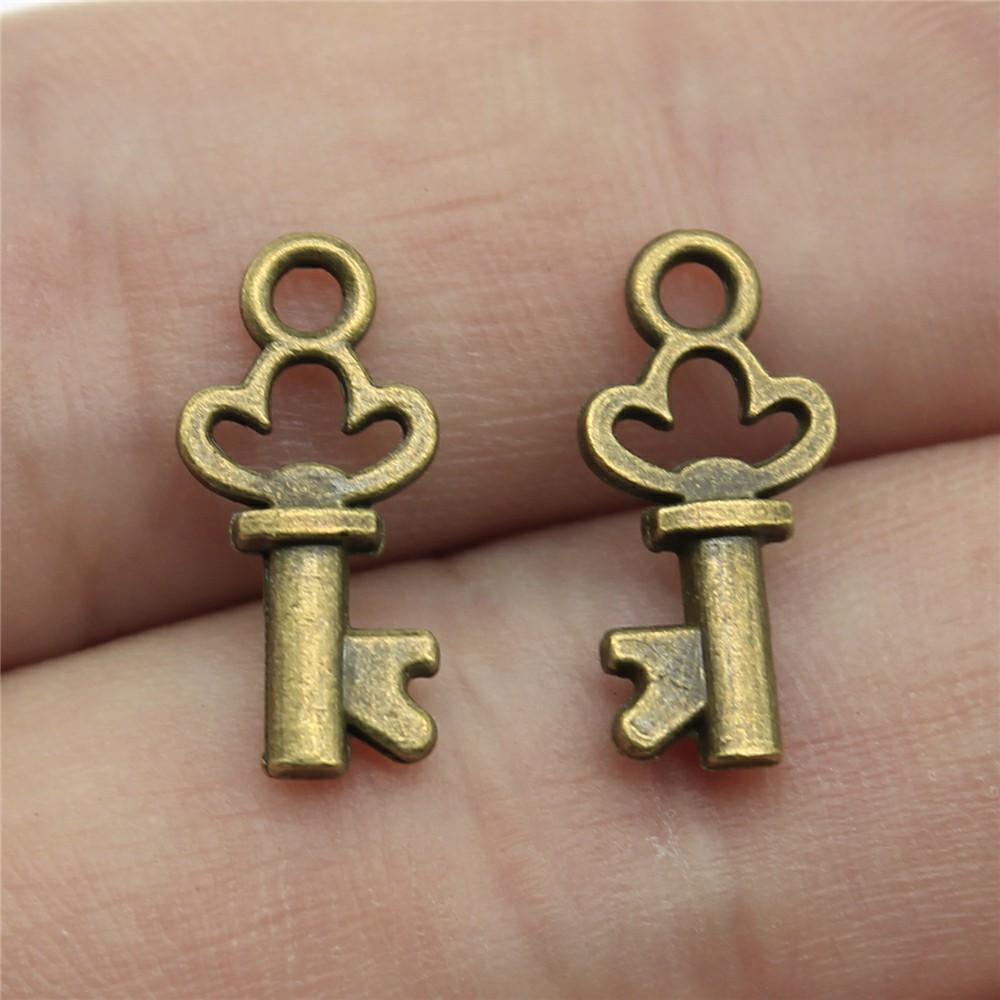 40pcs Cute Small Key Charms For Jewelry Making DIY Crafts Making Findings Handmade Tibetan Jewelry