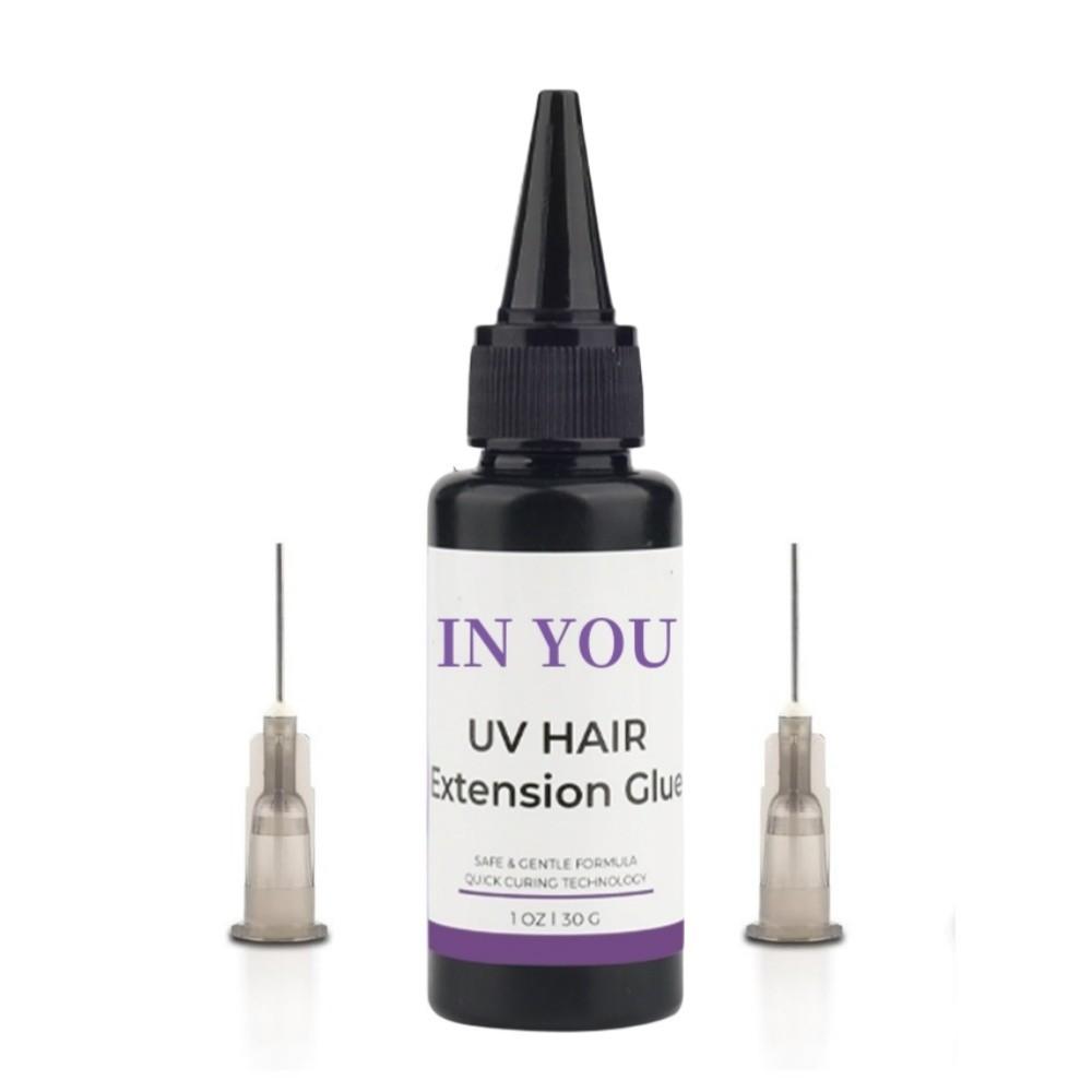 

30 г УФ Клей для наращивания волос: Быстросохнущий невидимый клей для УФ-ламп | Водонепроницаемое надежное сцепление, наращивание с естественным видом, долговечное 30g