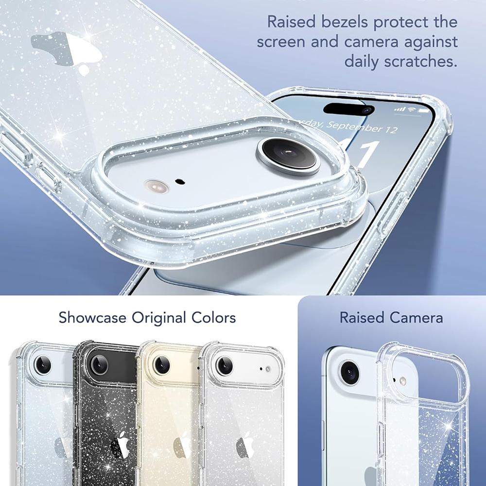 Shockproof Glitter Clear Case For iPhone Air 17 Pro Max 16E 16 E 15 Plus 14 13 Mini 12 11 X XS XR SE 2022 2020 17Pro 8 iPhone17 iPhoneair Phone Cover