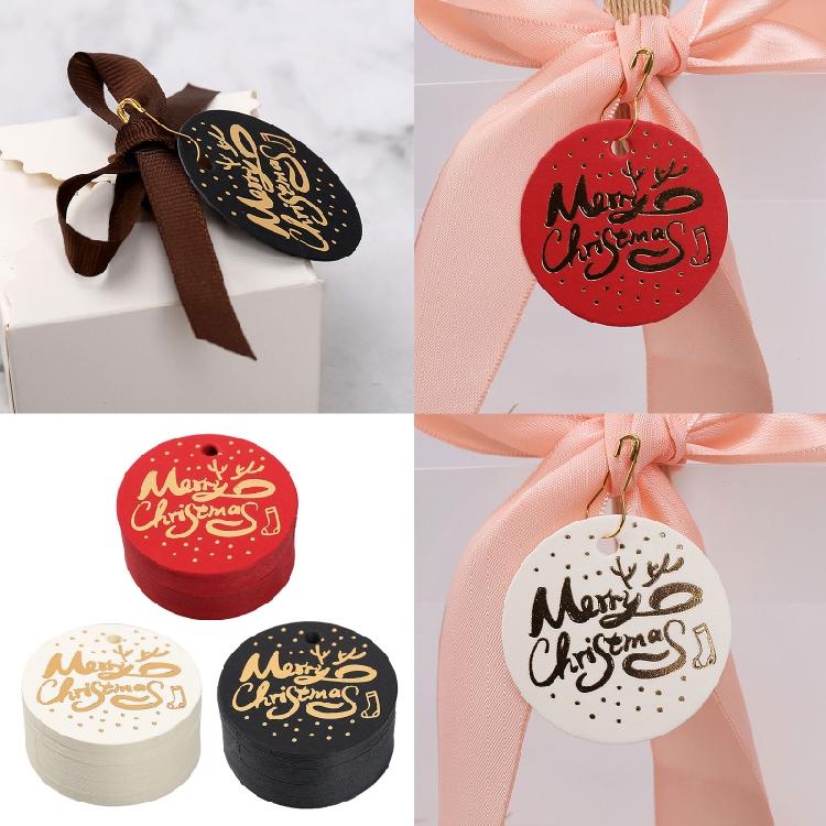 100Pieces Christmas Tag Hot Stamping Gift Tags with Smooth Surface for Xmas Gift
