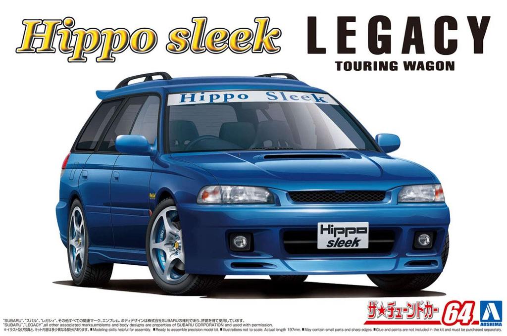 Aoshima Bunka Kyozai The Tuned Car Series No.64 Subaru Hippo Sleek BG5 Legacy Touring Wagon 1993 Plastic Model Kit 1/24 Scale