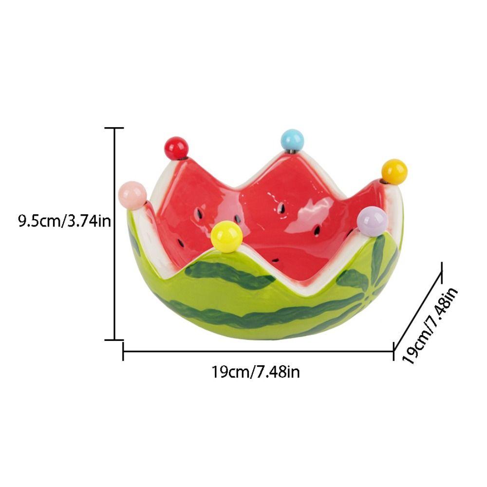 Cute Watermelon Shape Fruit Plate Large Capacity Storage Plate Dessert Salad Bowl  Food Picks