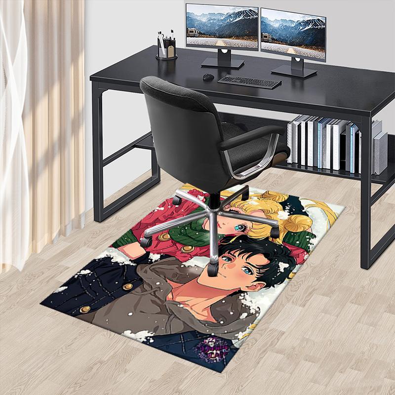 

1pc Sailor Moon Winter Wonderland Chair Mat - Anime Cartoon Design, Non-Slip Carpet for Office and Home Decor, Suitable for All Seasons.O069 60cm by 90cm
