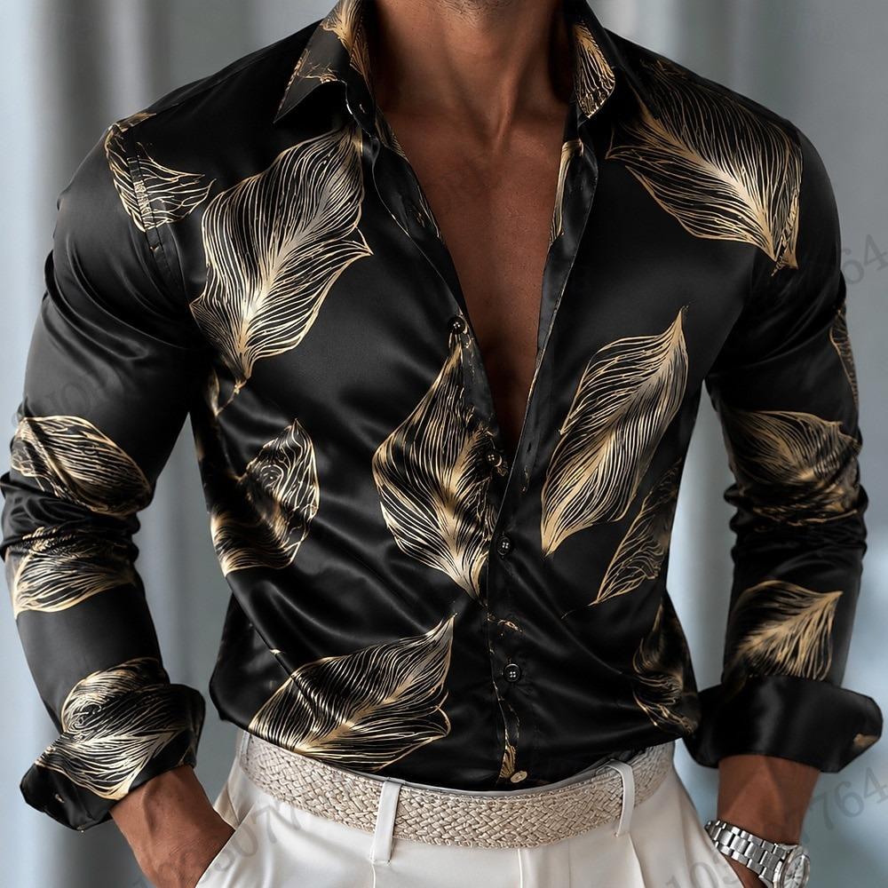 Baroque Satin Long Sleeve Shirt Royal